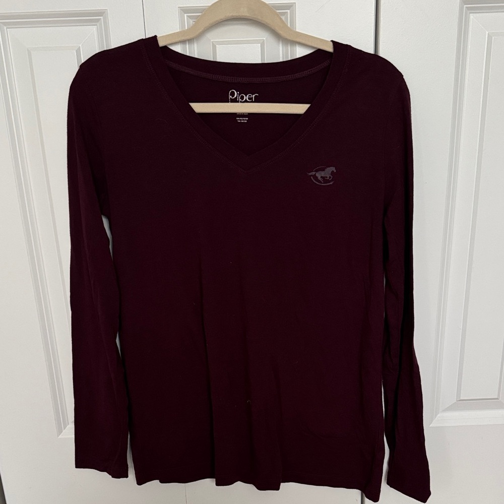 Piper Women's Deep Burgundy Long Sleeve Top